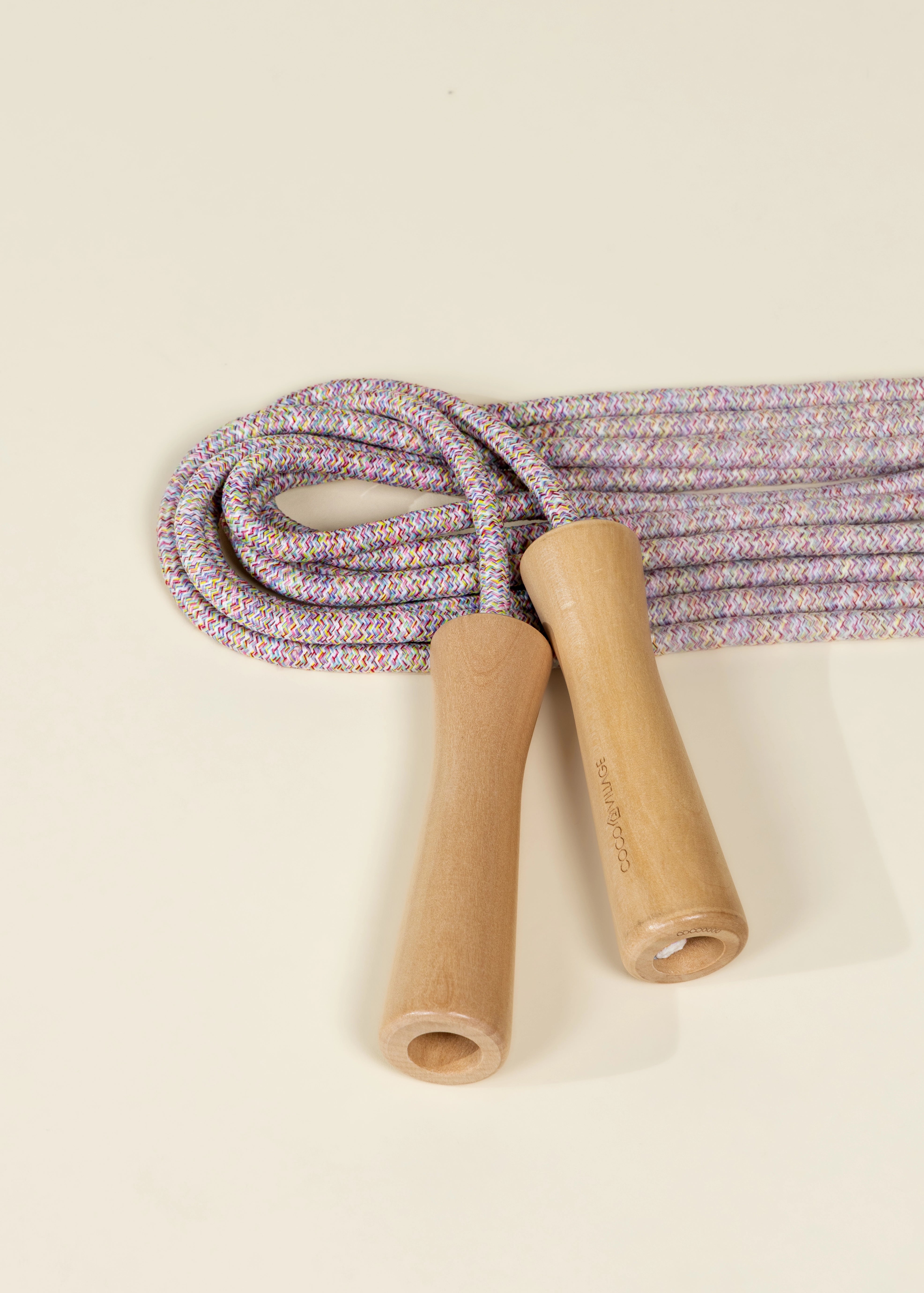 Image of Extra-Long Wooden Handle Skipping Rope – Candy Pop
