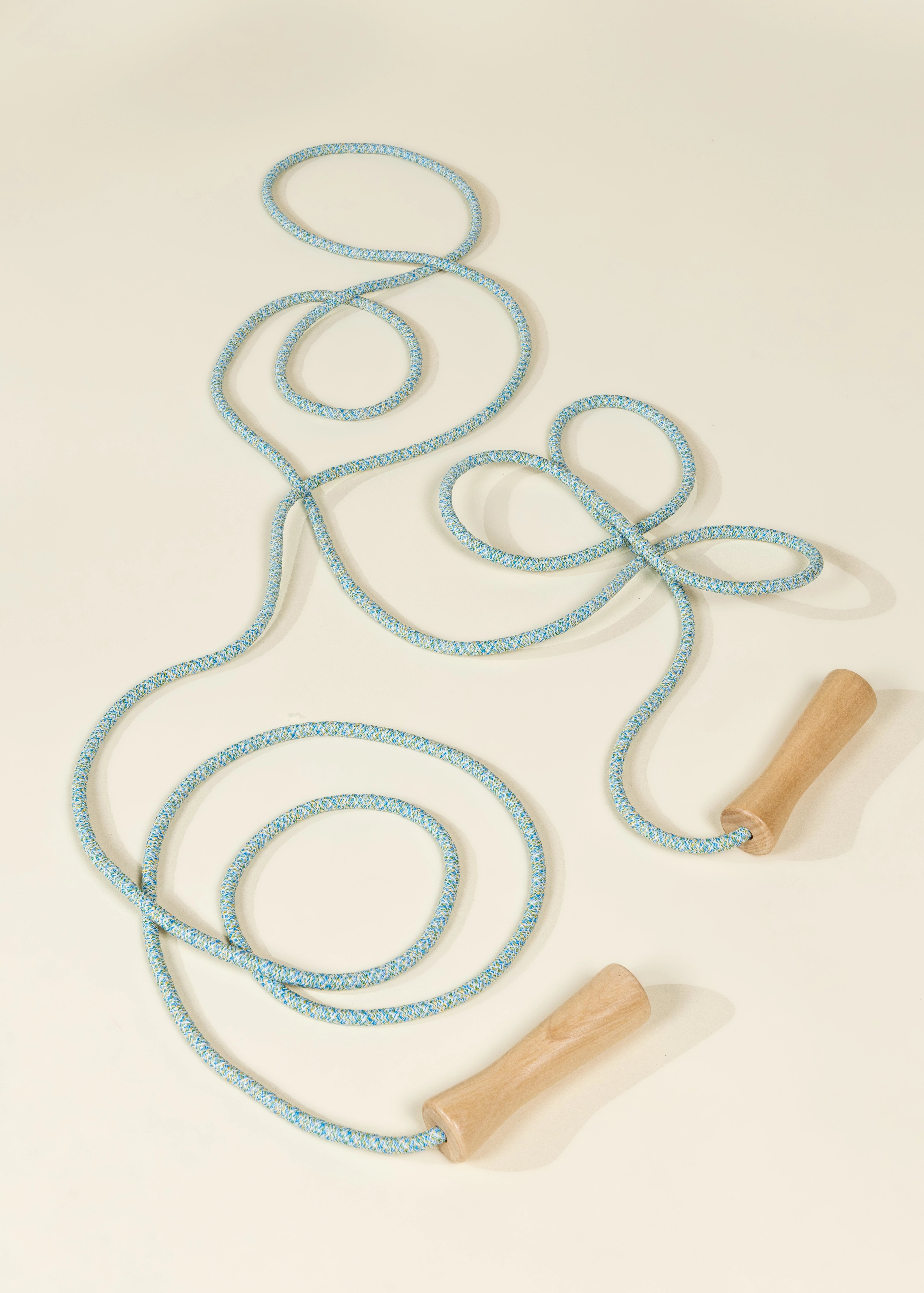 Image of Extra-Long Wooden Handle Skipping Rope – Ocean Twist