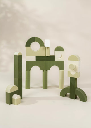 Ensemble de blocs de construction en mousse EVA - Combo vert (52 pièces)
