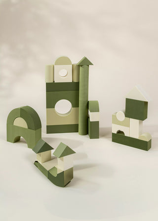 Ensemble de blocs de construction en mousse EVA - Combo vert (52 pièces)