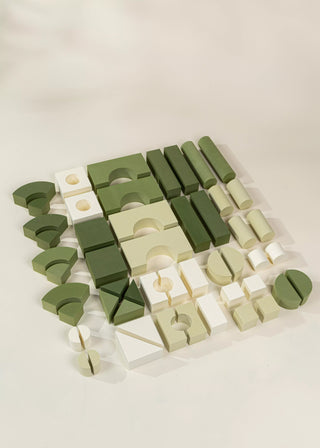 Ensemble de blocs de construction en mousse EVA - Combo vert (52 pièces)