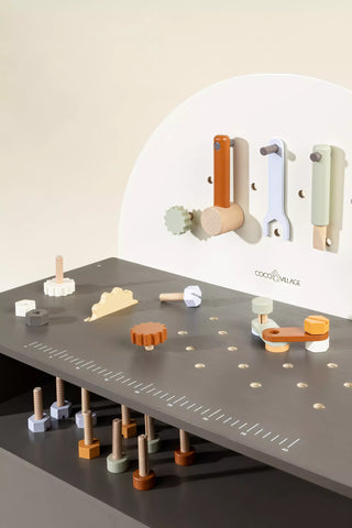 Ensemble de jeu d'établi en bois