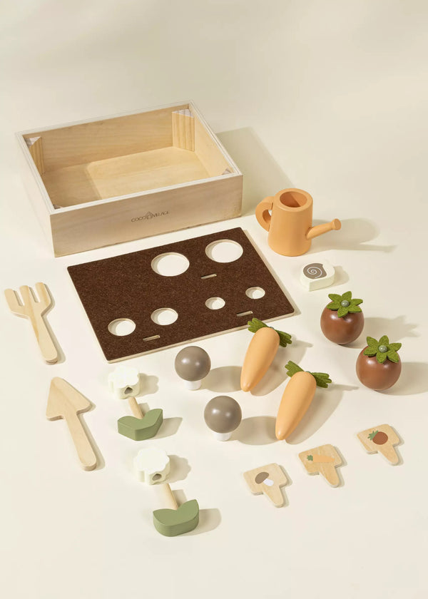 Ensemble de jardinage en bois et accessoires