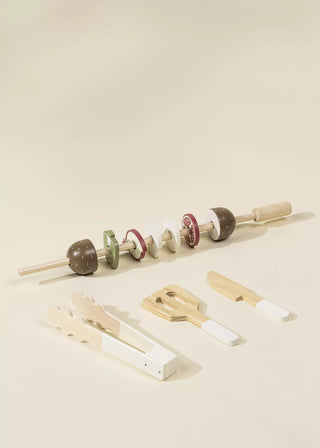 Ensemble de barbecue en bois et accessoires