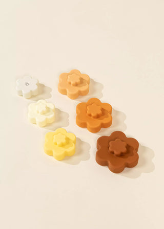 Set of 6 Silicone Stackable Flowers