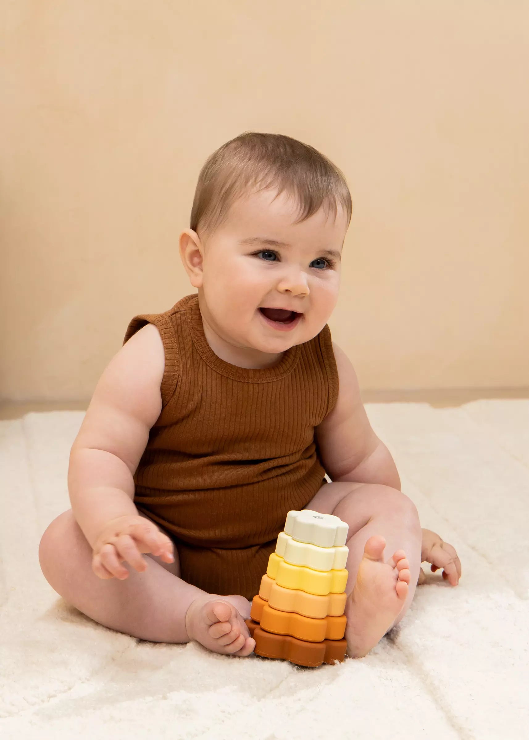Image of Set of 6 Silicone Stackable Flowers