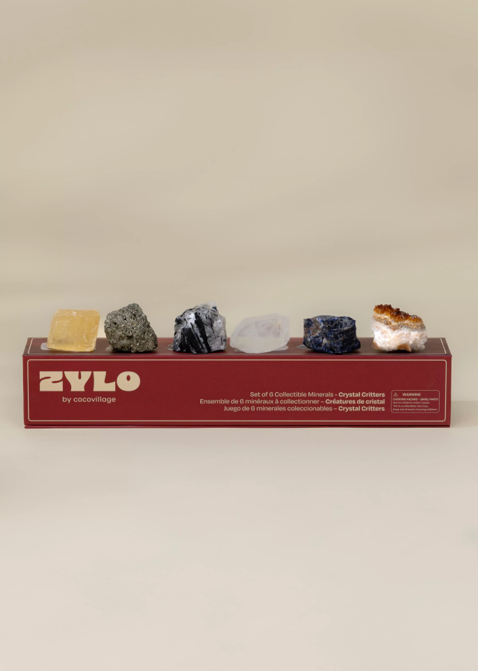 Set of 6 collectible Minerals - Crystal Critters