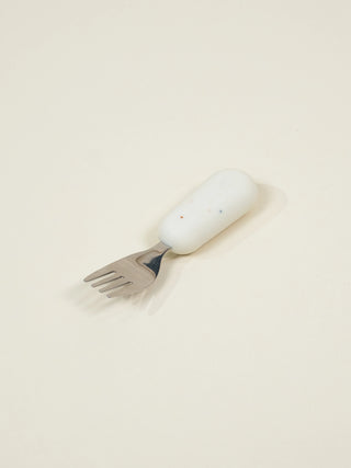 Ensemble fourchette et cuillère pour enfant en silicone – Collection Pottery 
