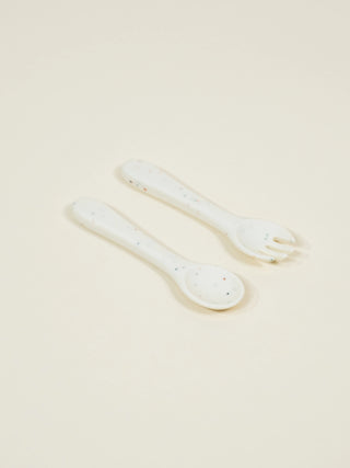 Ensemble Fourchette et Cuillère pour Bébé en Silicone – Collection Pottery 