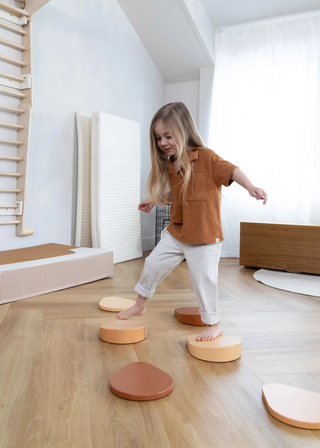 Set of 6 Wooden Balance Stepping Stones