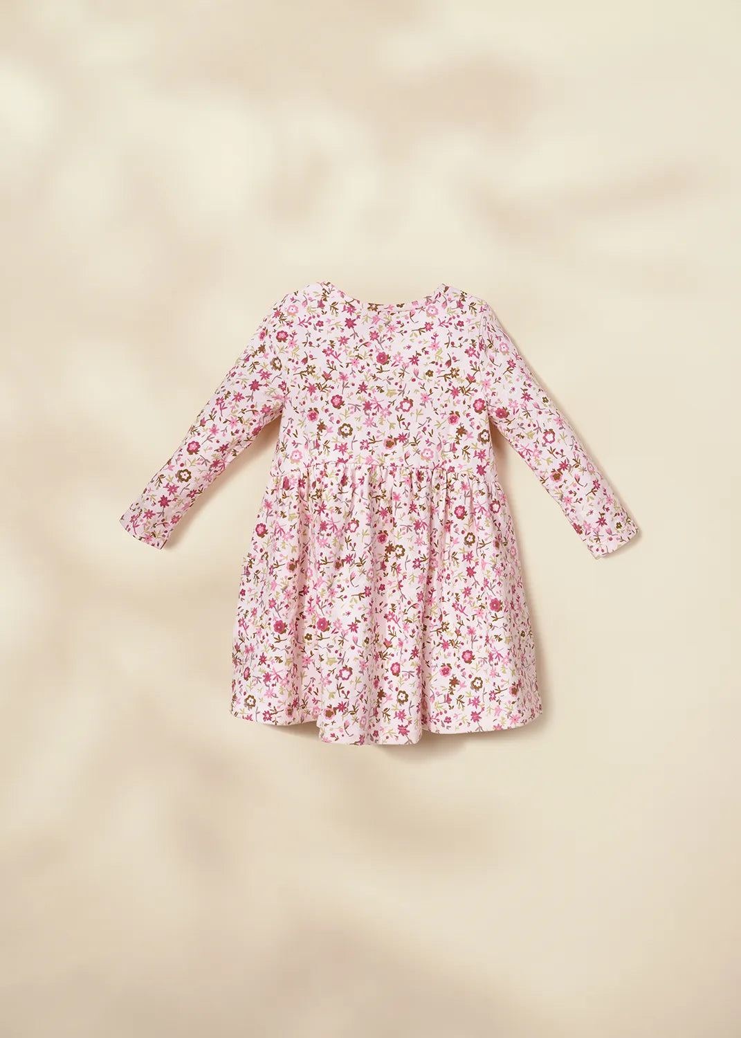 Image of Fleece Swing Dress Lt Pink AOP 9-12m