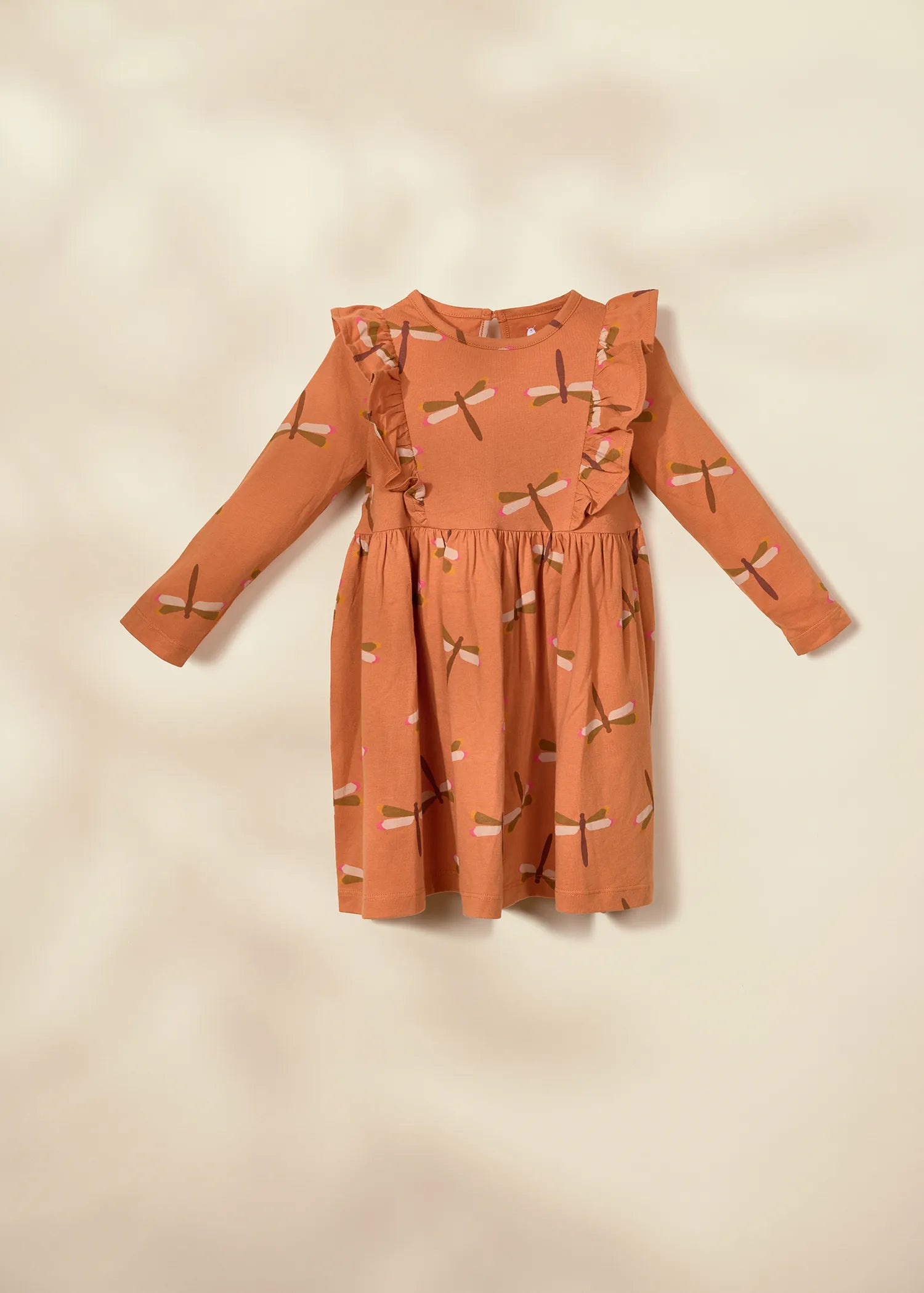 Image of Ruffle LS Dress Pink 9-12m