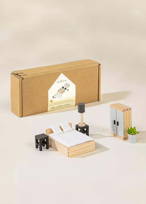 Wooden Doll House Master Bedroom Furniture (9 pcs)