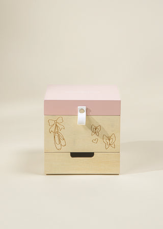 Boîte à souvenirs musicale en bois - Ballerine