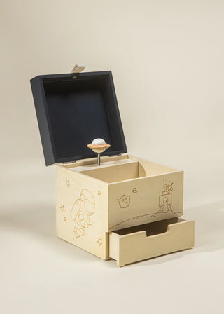 Boîte à souvenirs musicale en bois - Espace