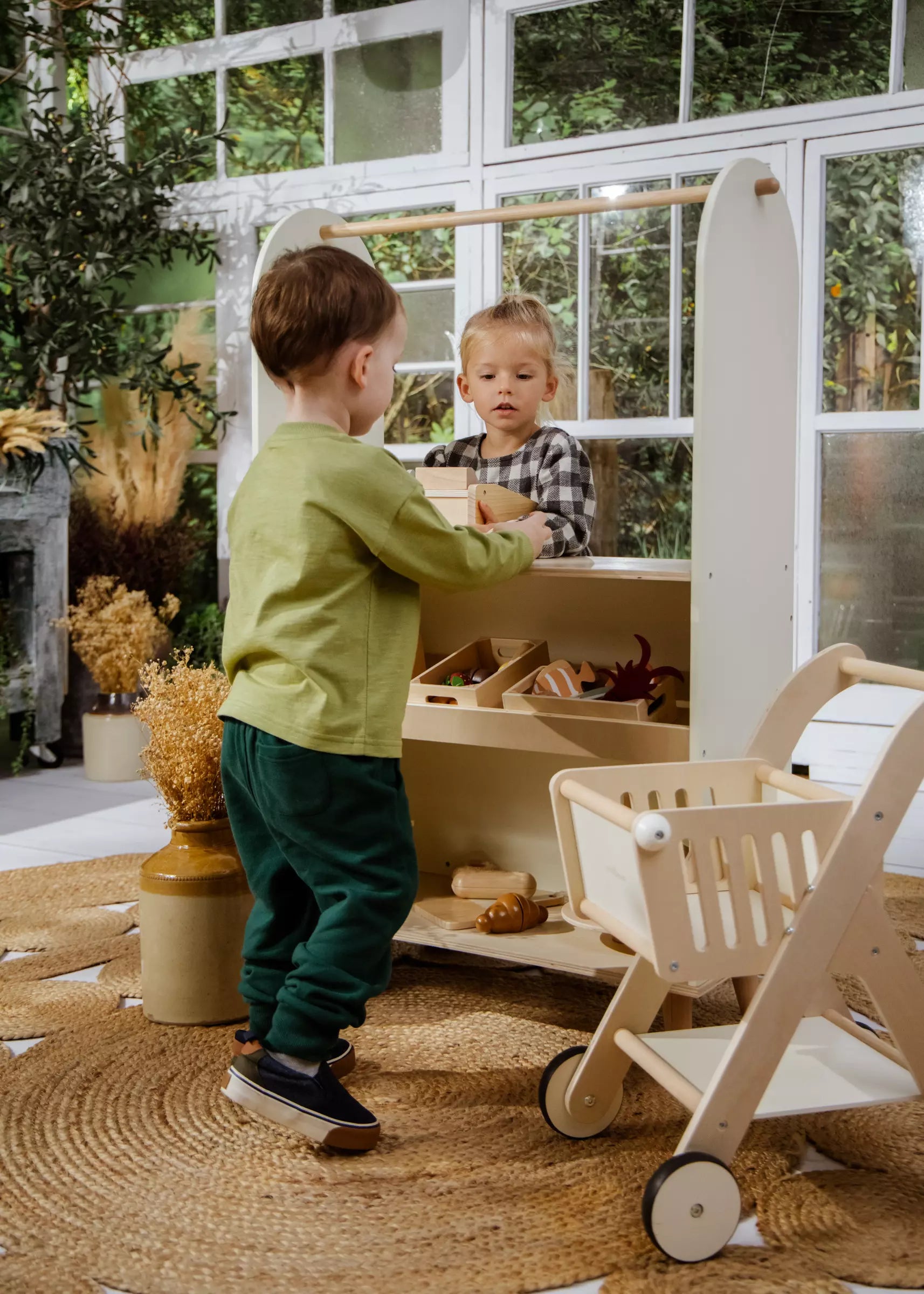 Coco Village Wooden Play Market & Theater Stand