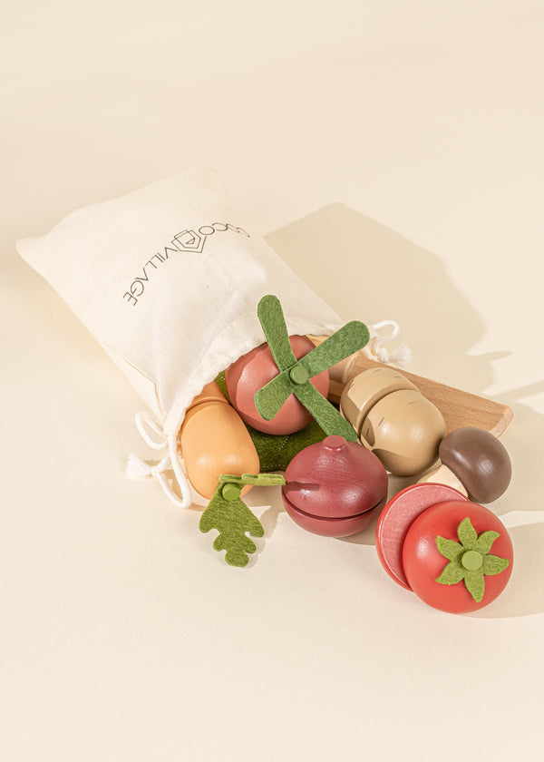 Wooden Vegetables Playset - Toy Food