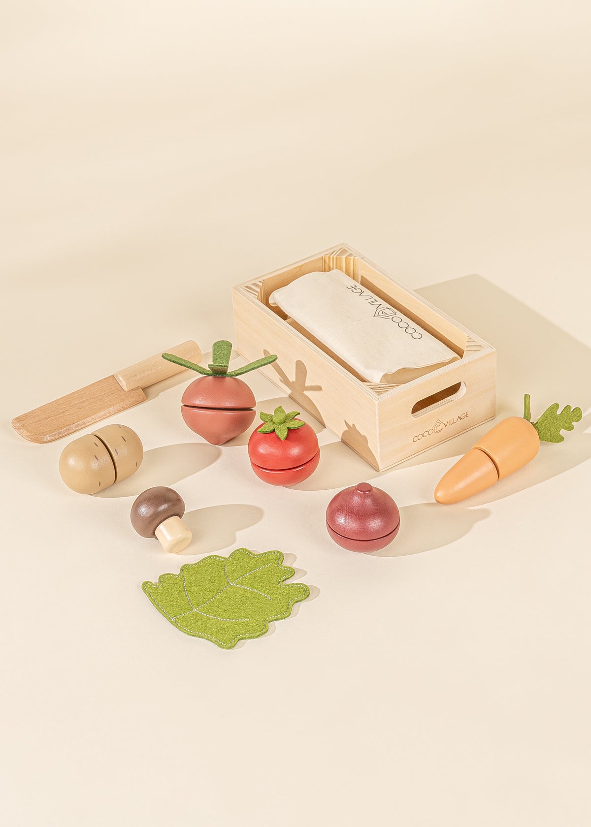 Image of Wooden Vegetables Playset - Toy Food
