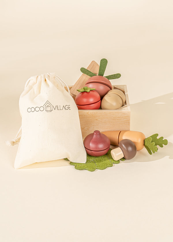 Wooden Vegetables Playset - Toy Food
