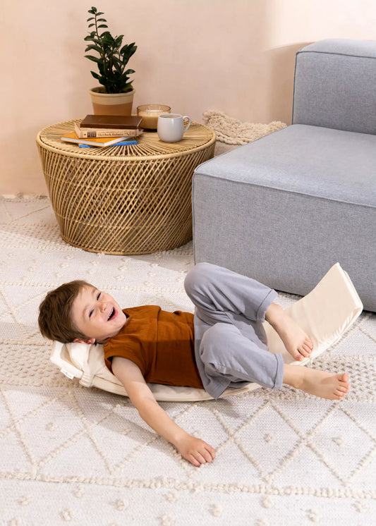 Matelas avec coussin en coton et lin pour planche d'équilibre