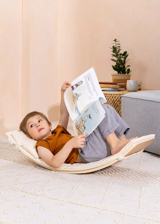 Matelas avec coussin en coton et lin pour planche d'équilibre