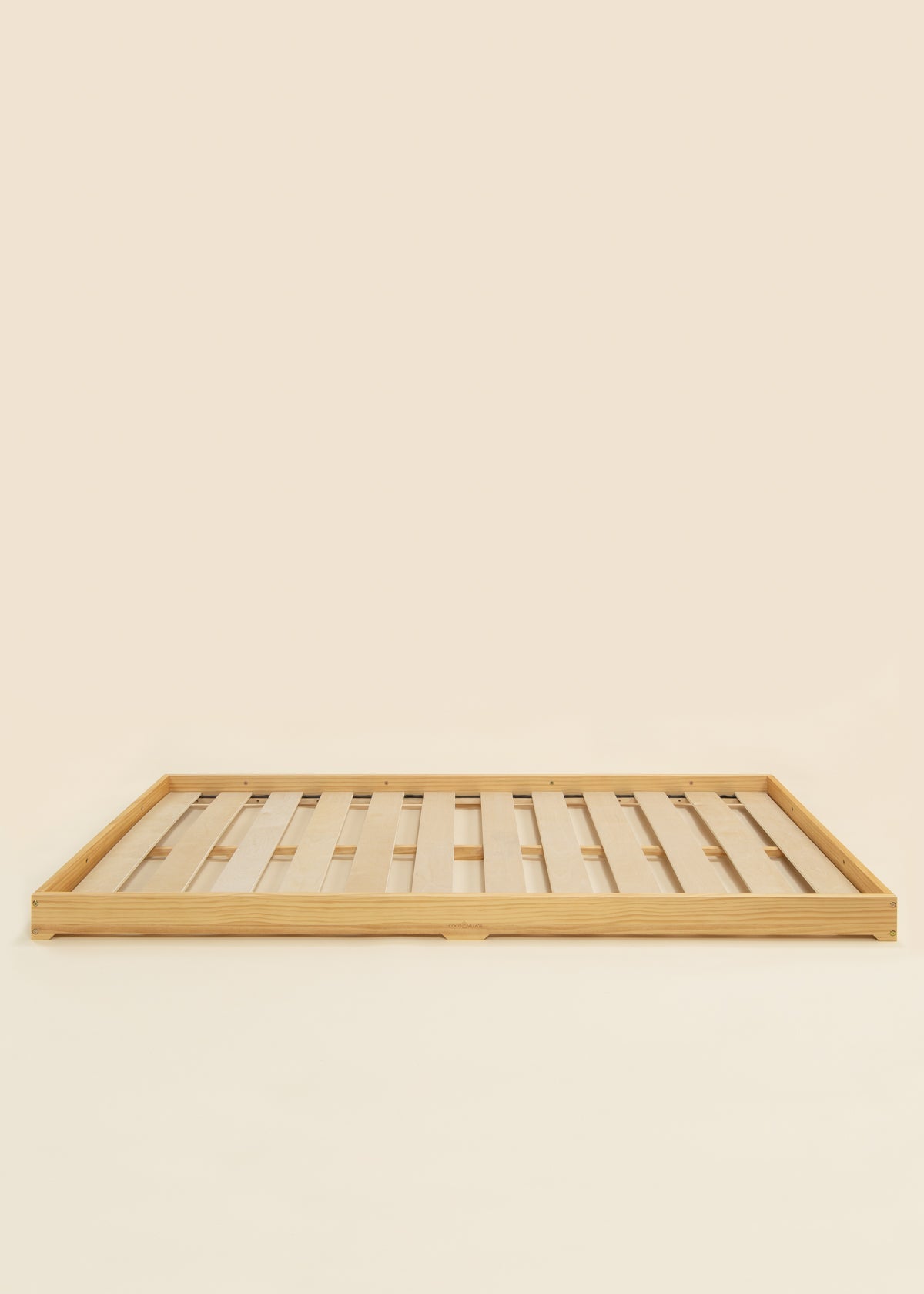 Image of Base de lit en bois - Format simple - Bois naturel