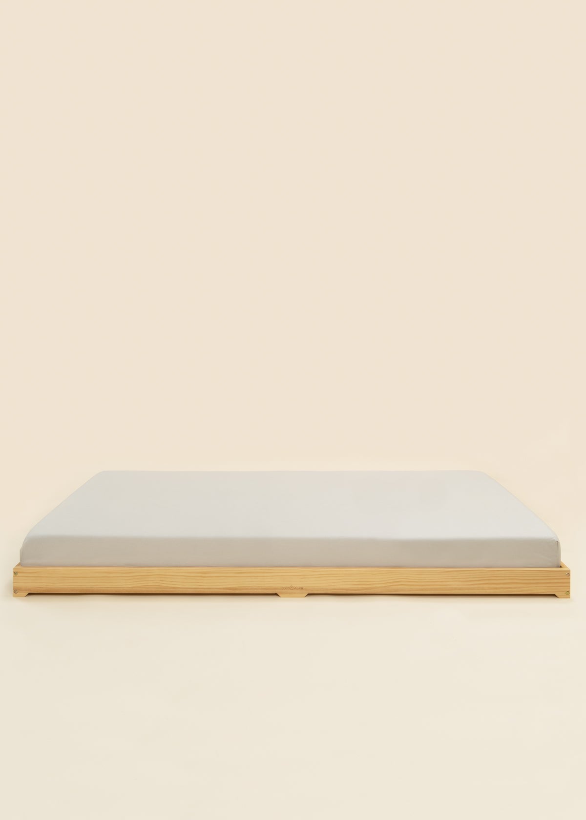 Image of Base de lit en bois - Format simple - Bois naturel