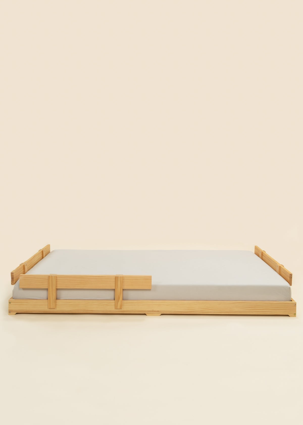 Image of Base de lit en bois - Format simple - Bois naturel