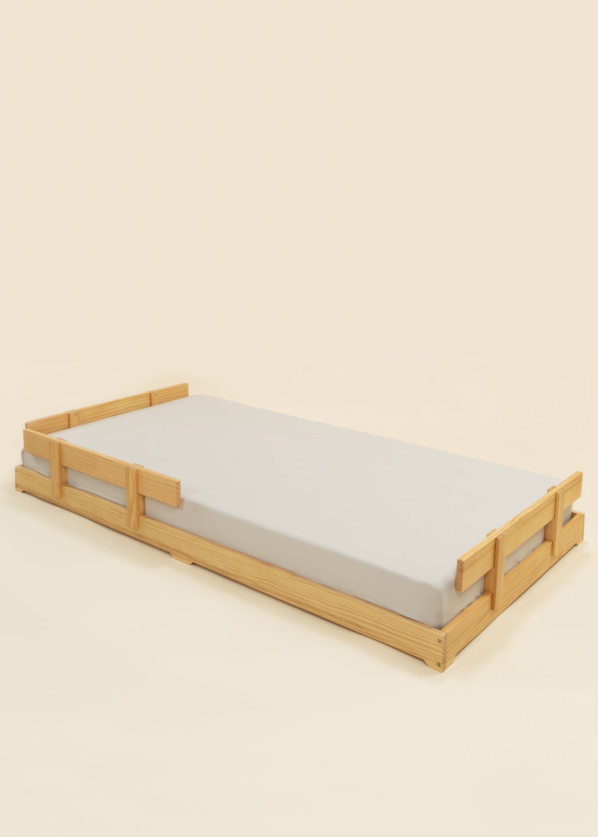 Image of Base de lit en bois - Format simple - Bois naturel