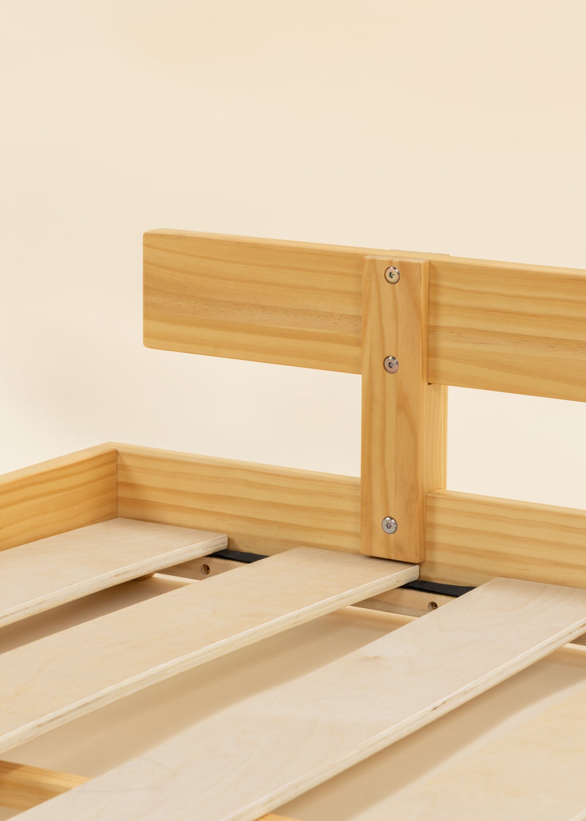 Image of Wooden Bed Frame Rail - Natural Wood