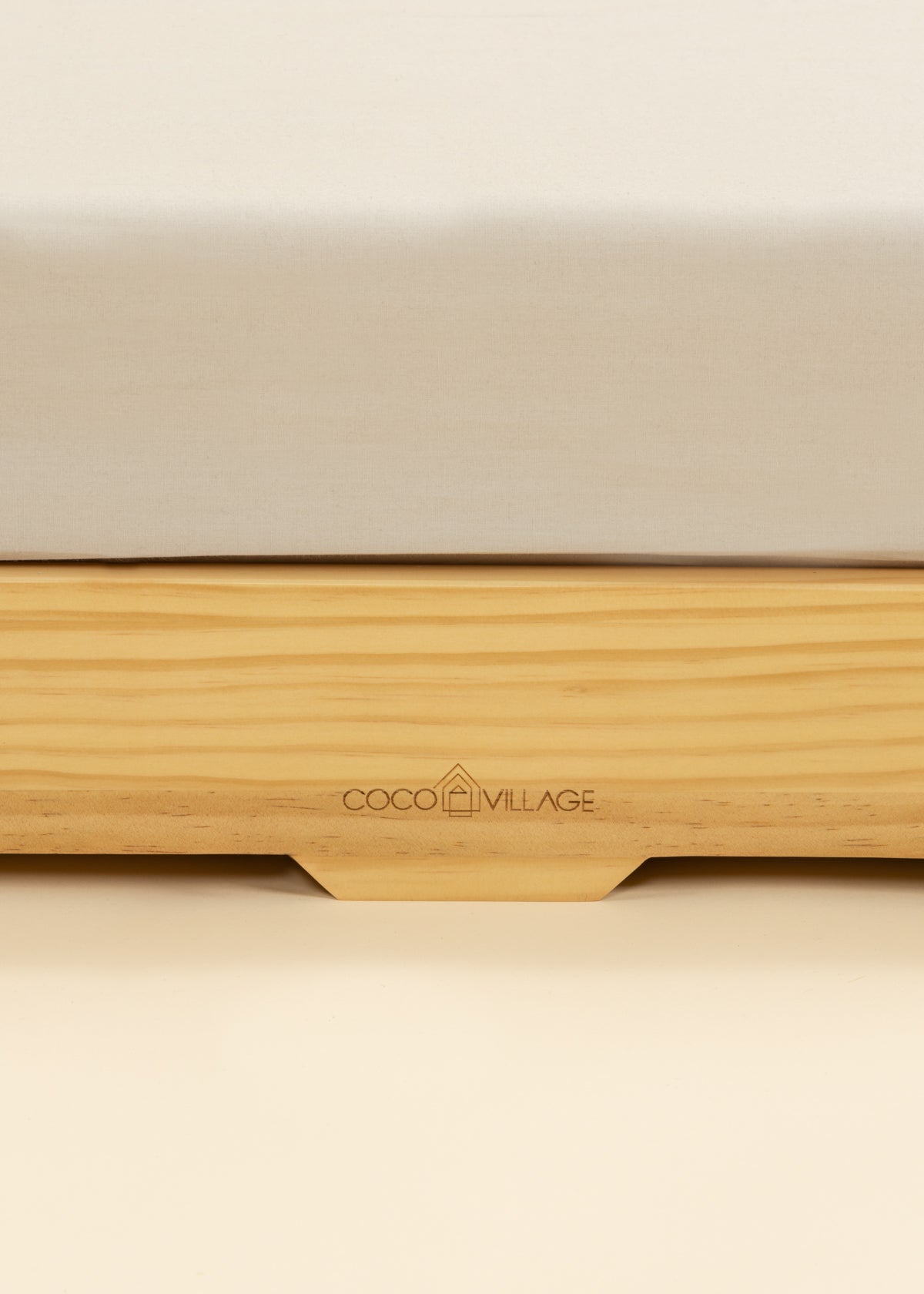 Image of Base de lit en bois - Format simple - Bois naturel