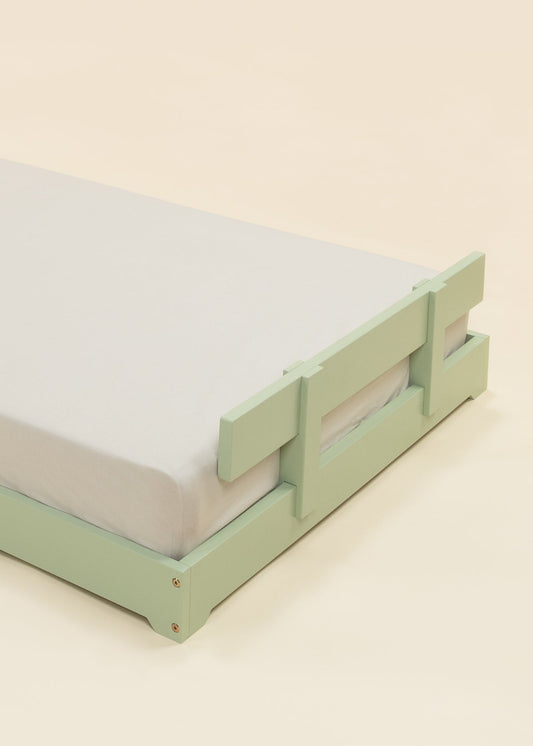 Wooden Bed Frame Rail - Seafoam