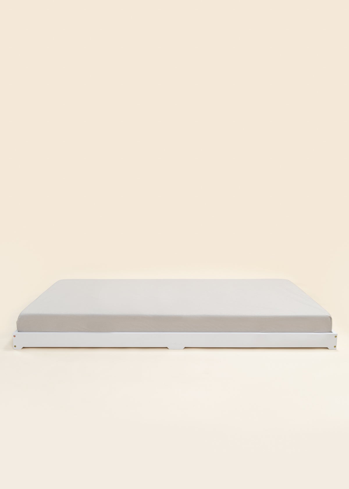 Image of Base de lit en bois - Format simple - Blanc