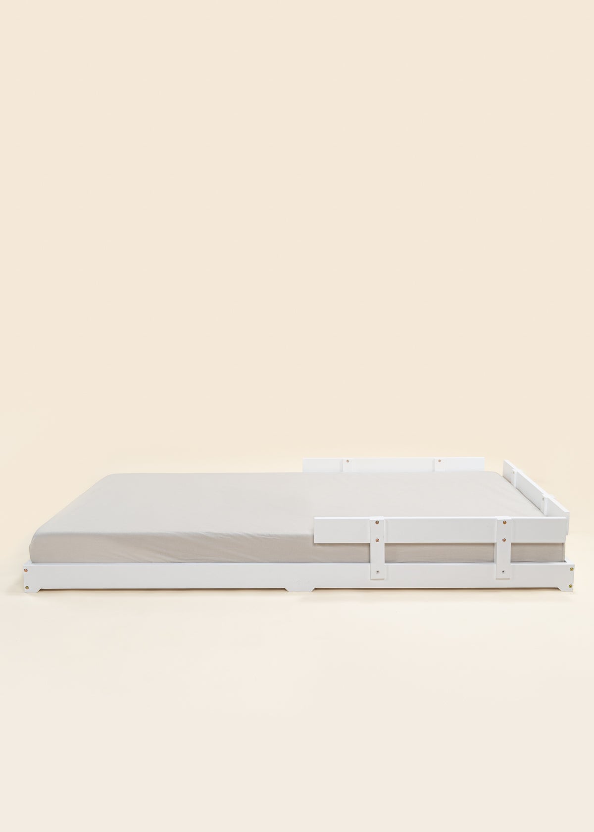 Image of Base de lit en bois - Format simple - Blanc