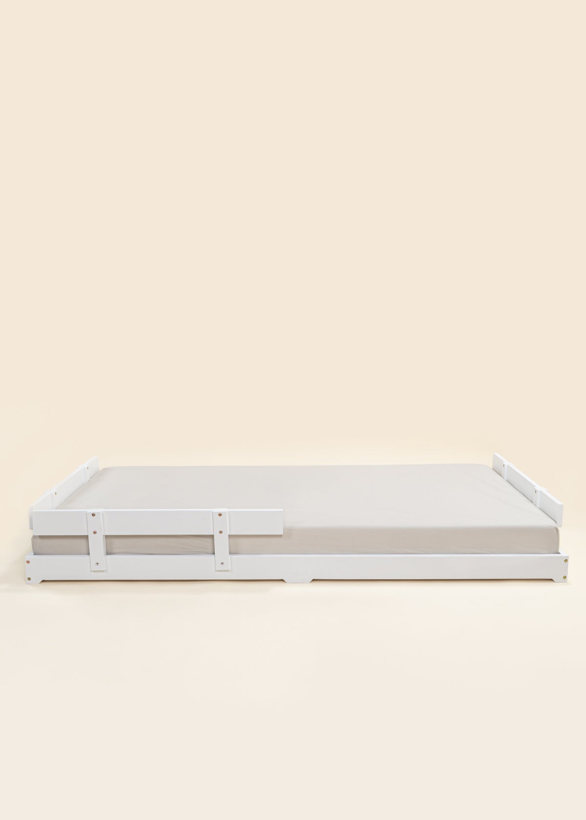 Image of Base de lit en bois - Format simple - Blanc