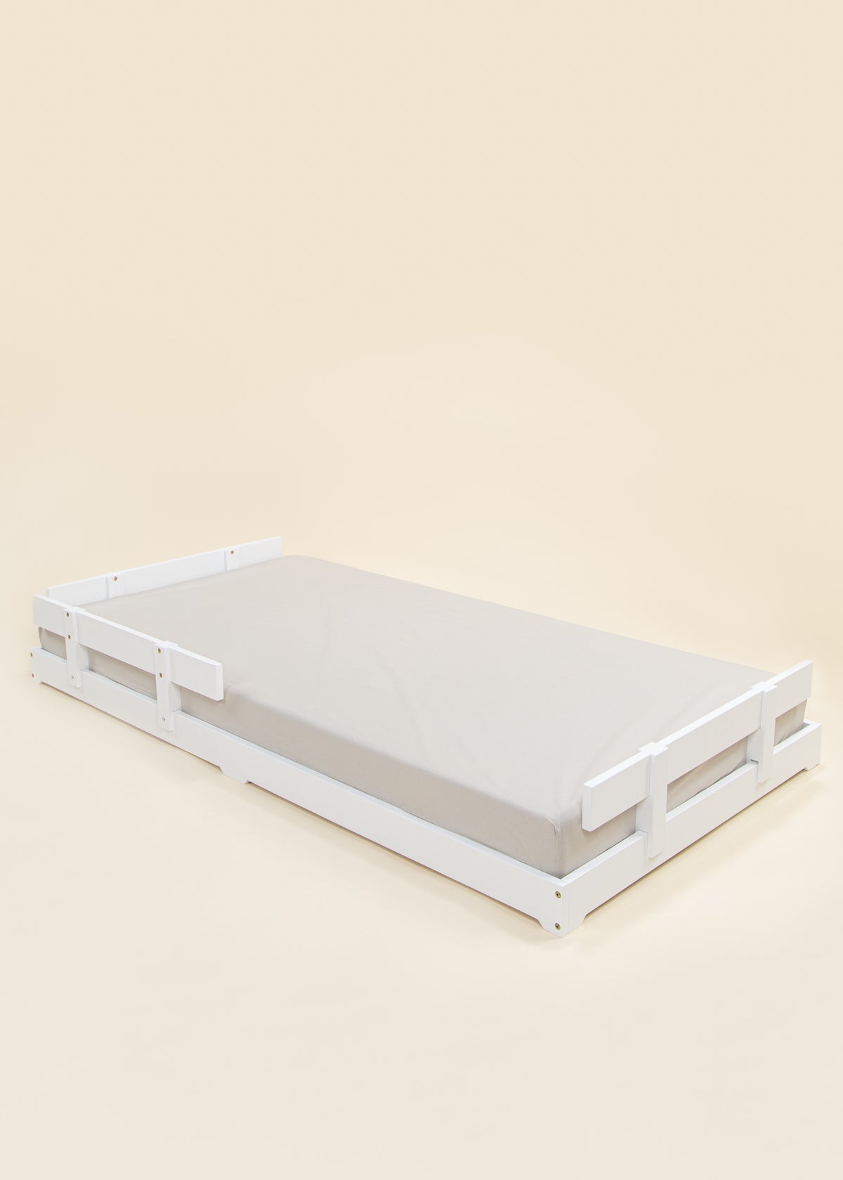 Image of Base de lit en bois - Format simple - Blanc