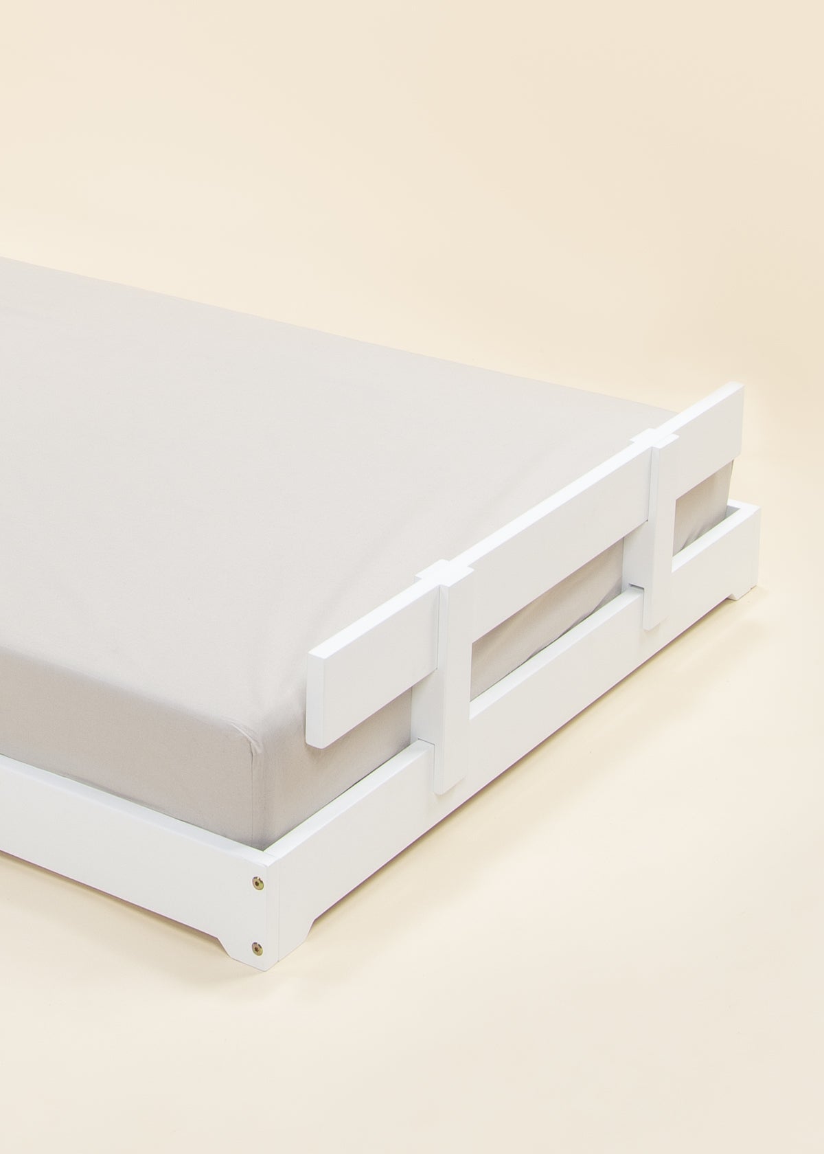 Barrière en bois pour base de lit - Format simple - Blanc