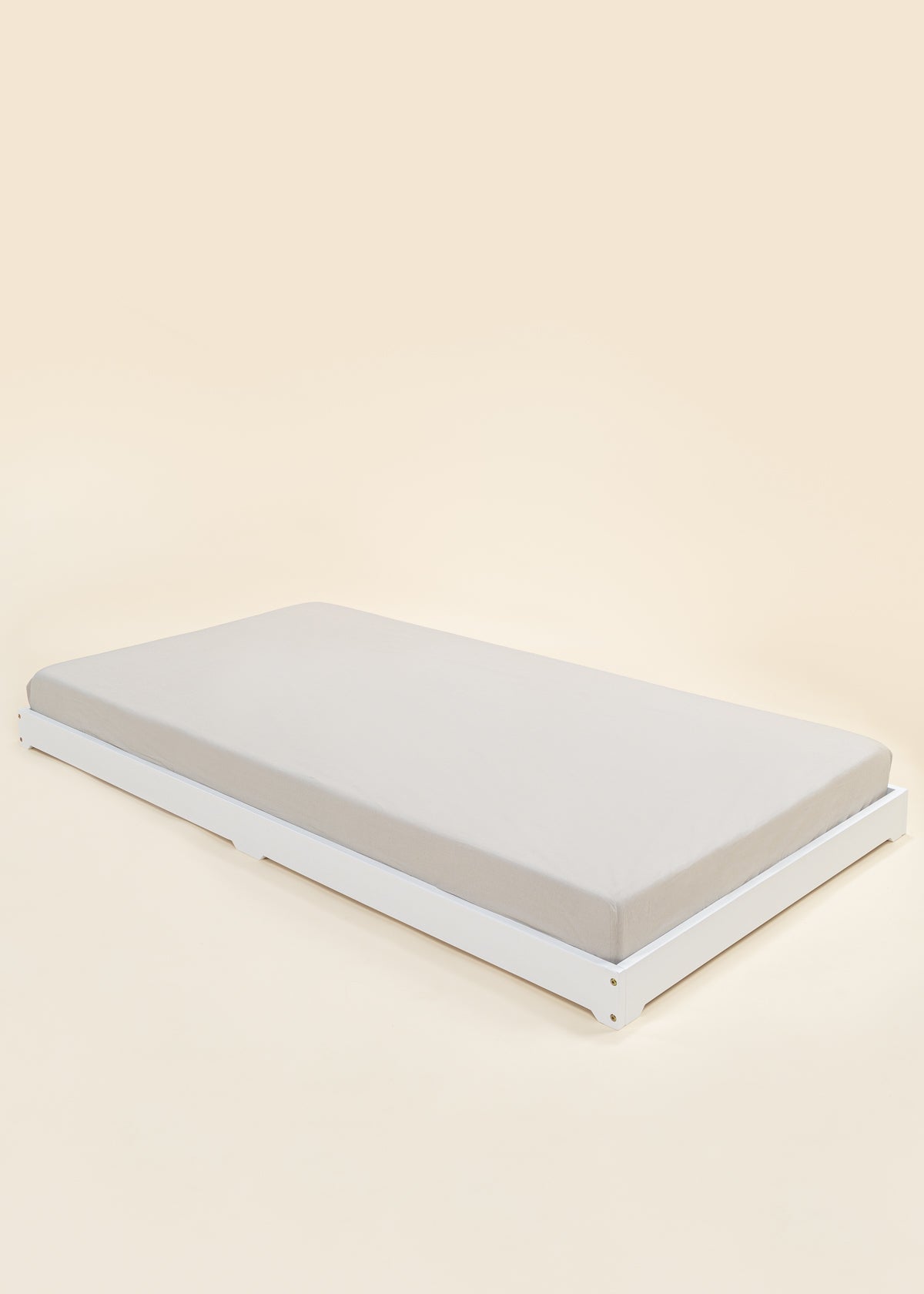 Image of Base de lit en bois - Format simple - Blanc