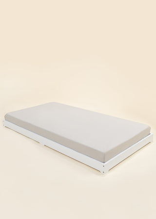 Base de lit en bois - Format simple - Blanc