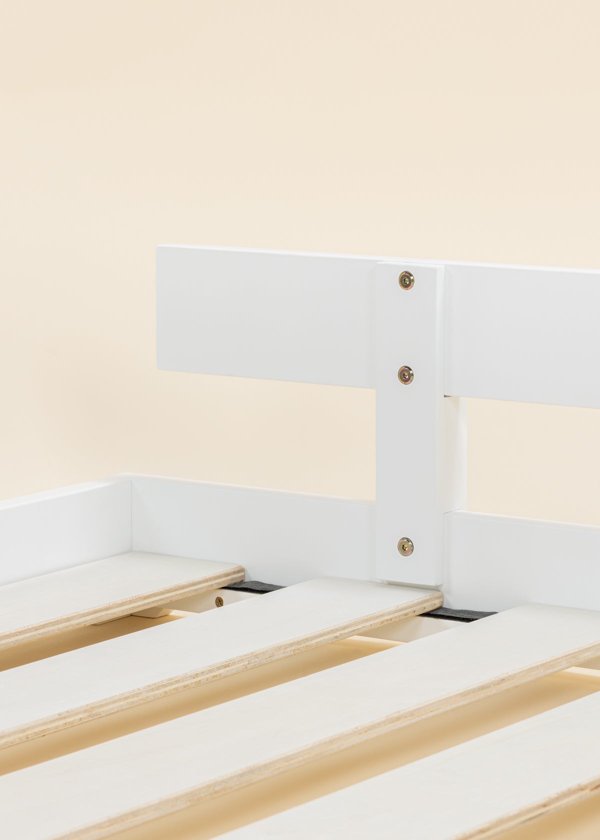 Image of Base de lit en bois - Format simple - Blanc