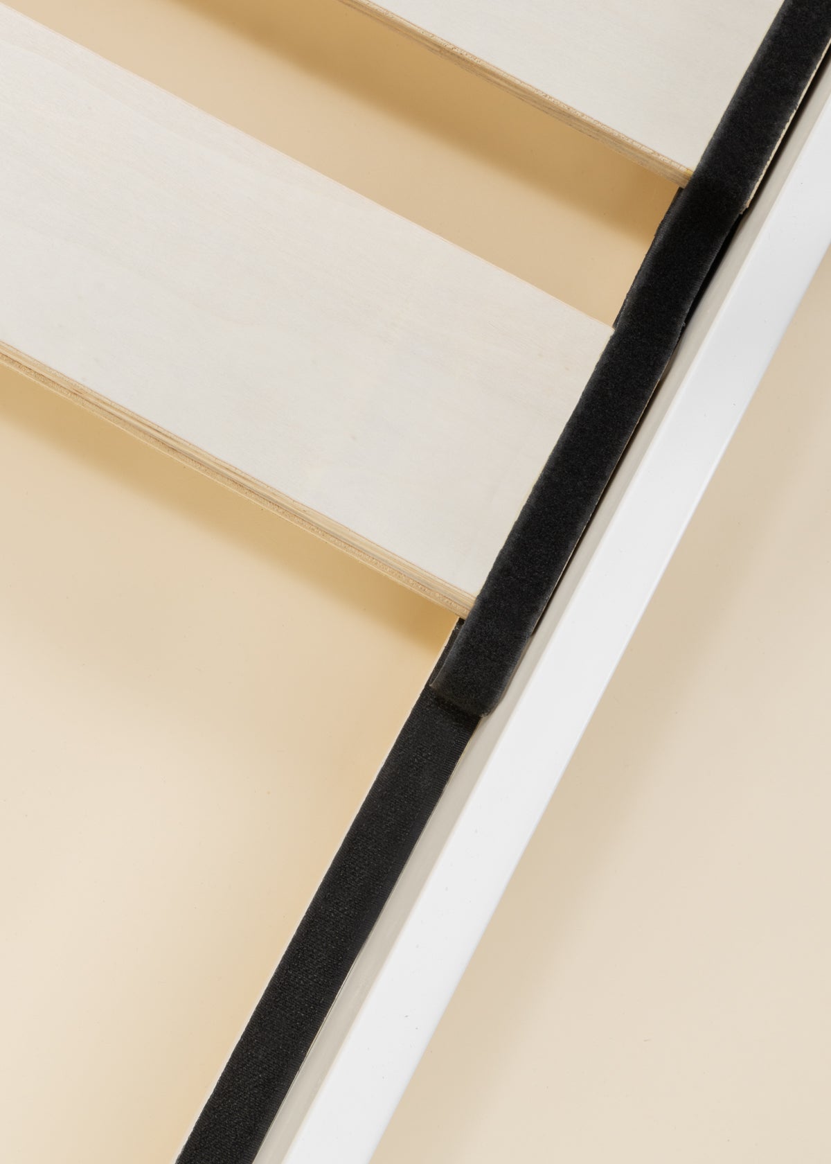 Image of Base de lit en bois - Format simple - Blanc