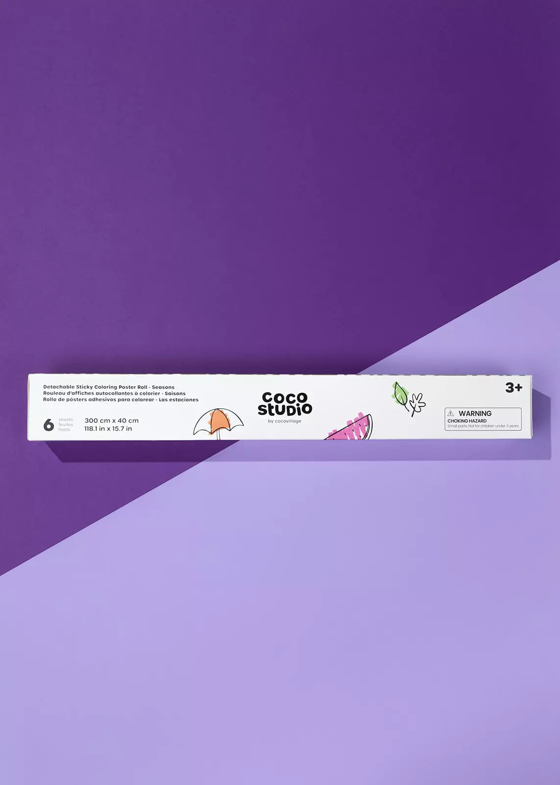 Detachable Seasons Sticky Coloring Poster Roll - 6 sheets