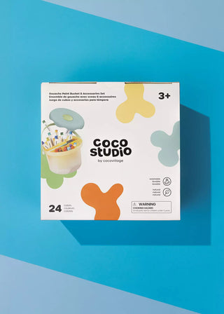 Gouache Paint Bucket & Accessories Set - 24 colors