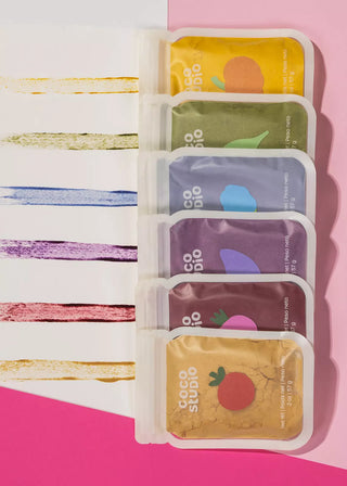 Ensemble de peintures à base de poudre végétale - 6 couleurs 