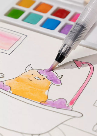 Livret de peinture à l'aquarelle - Monstres (30 pages)
