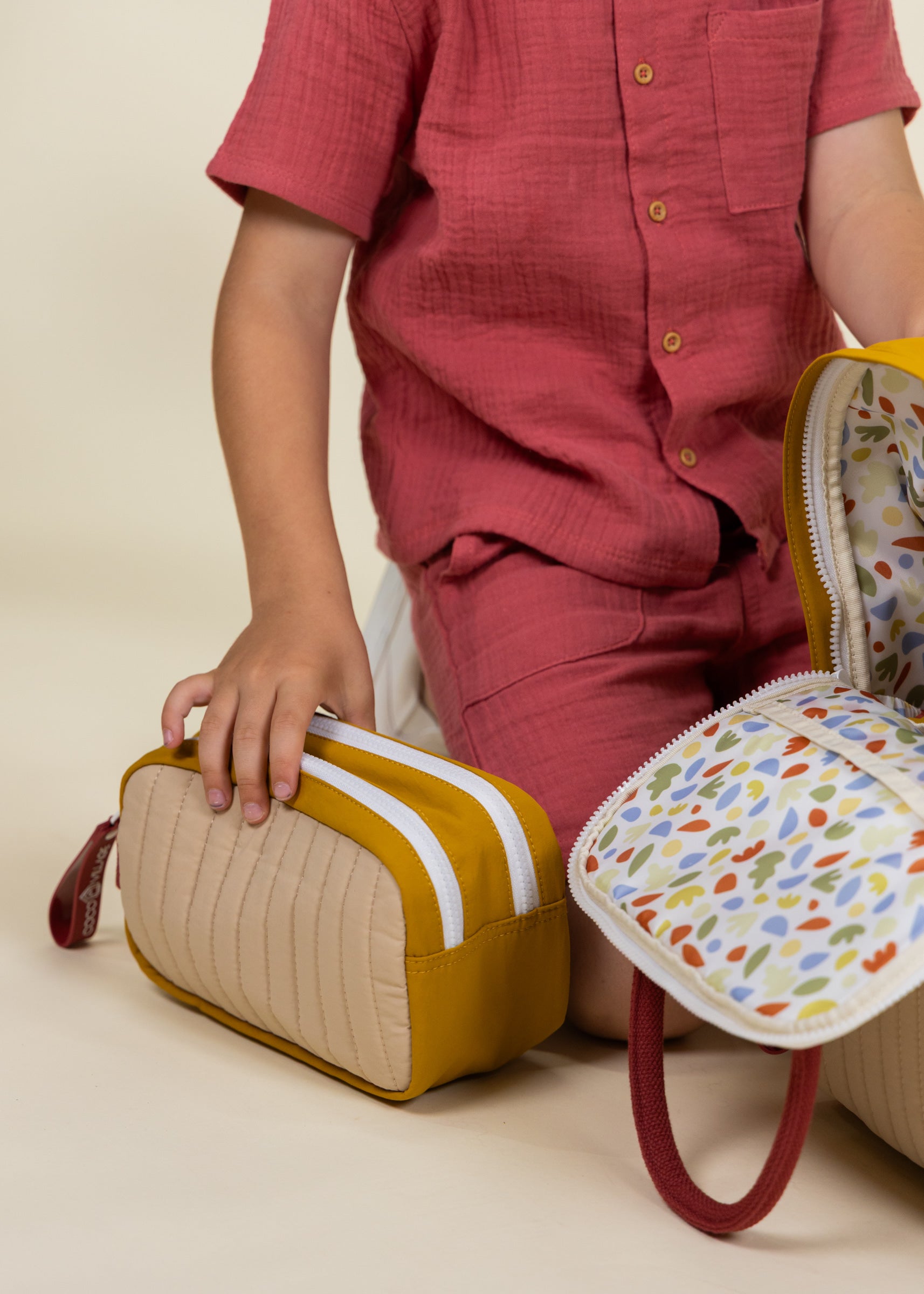 Image of Étui à crayons en nylon lavable - Golden Hour