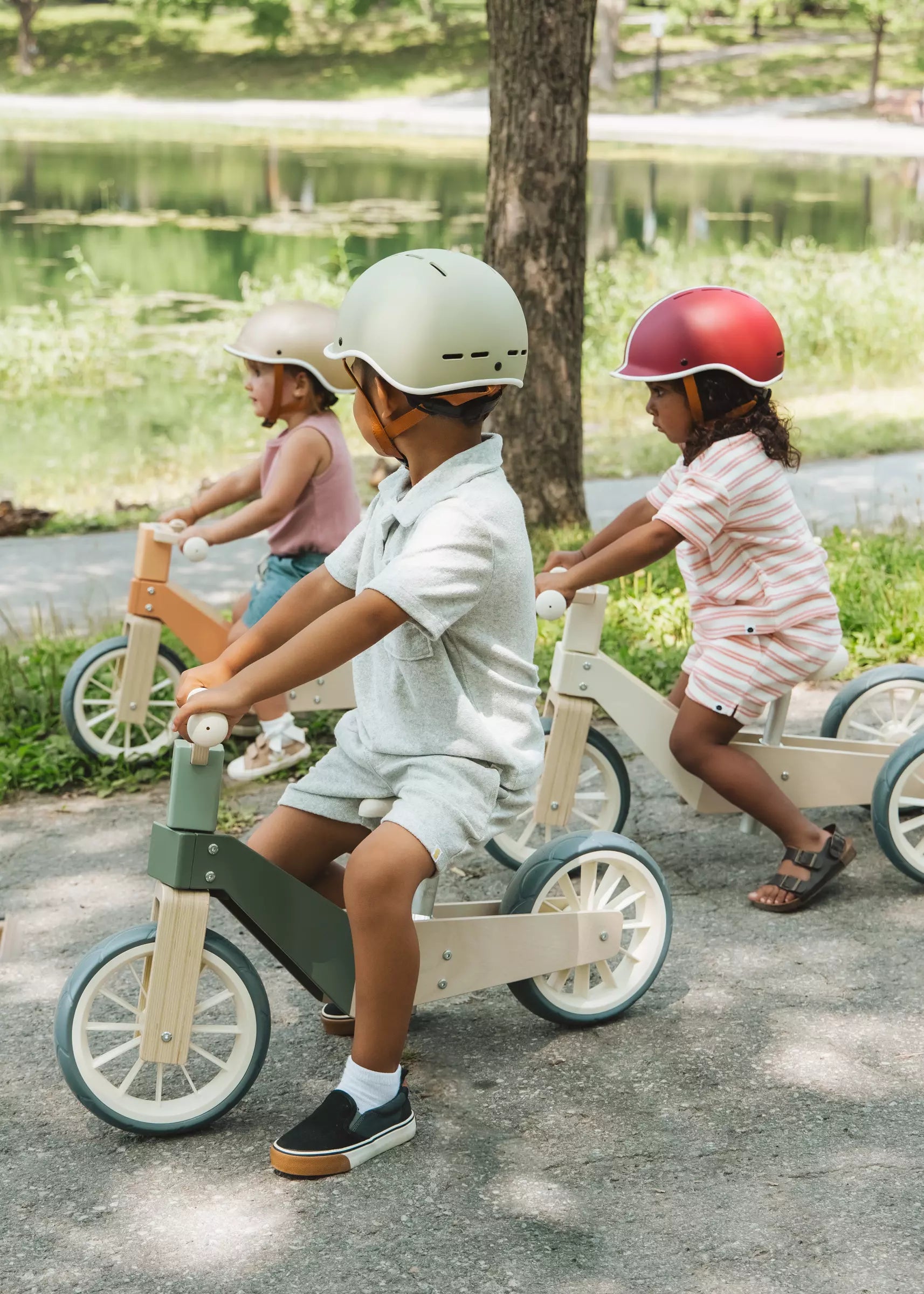 Image of Wooden Balance Bike 3-in-1 - Seafoam