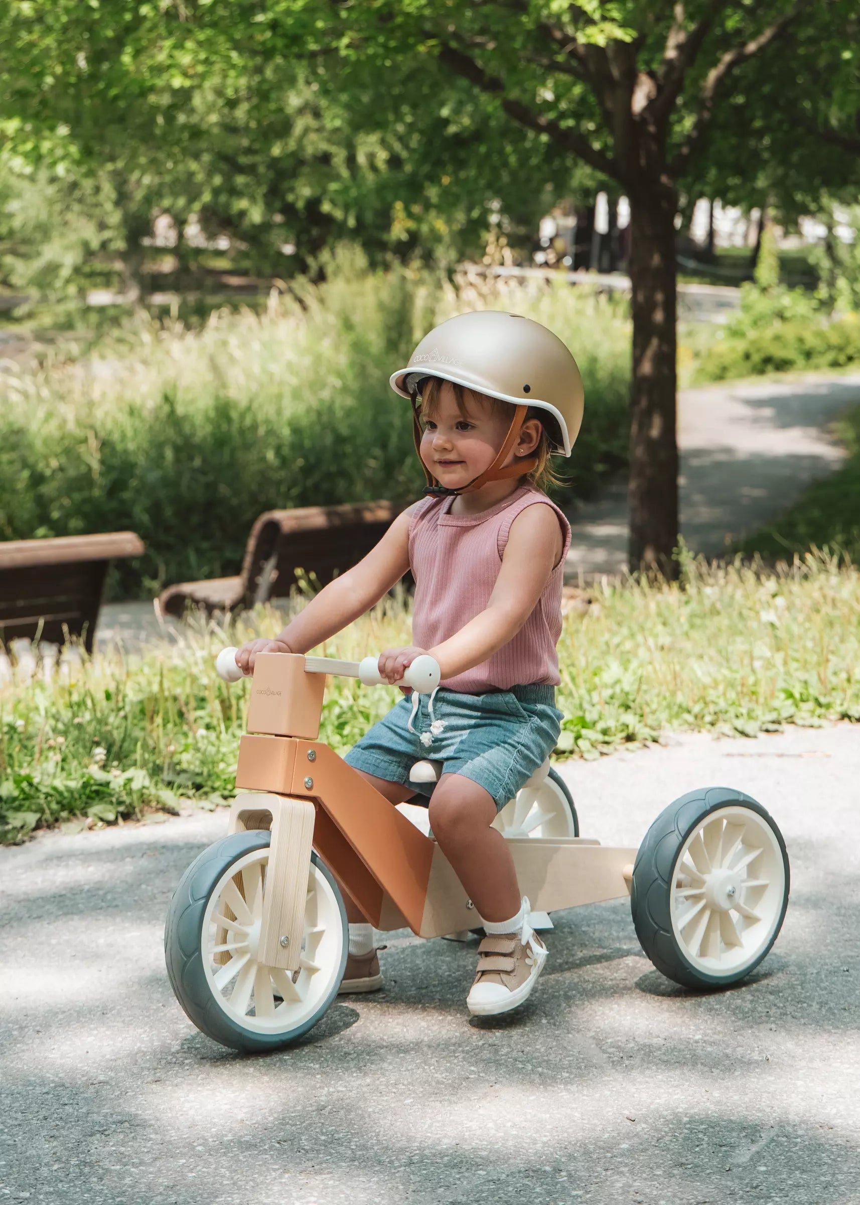 Image of Wooden Balance Bike 3-in-1 - Grapefruit