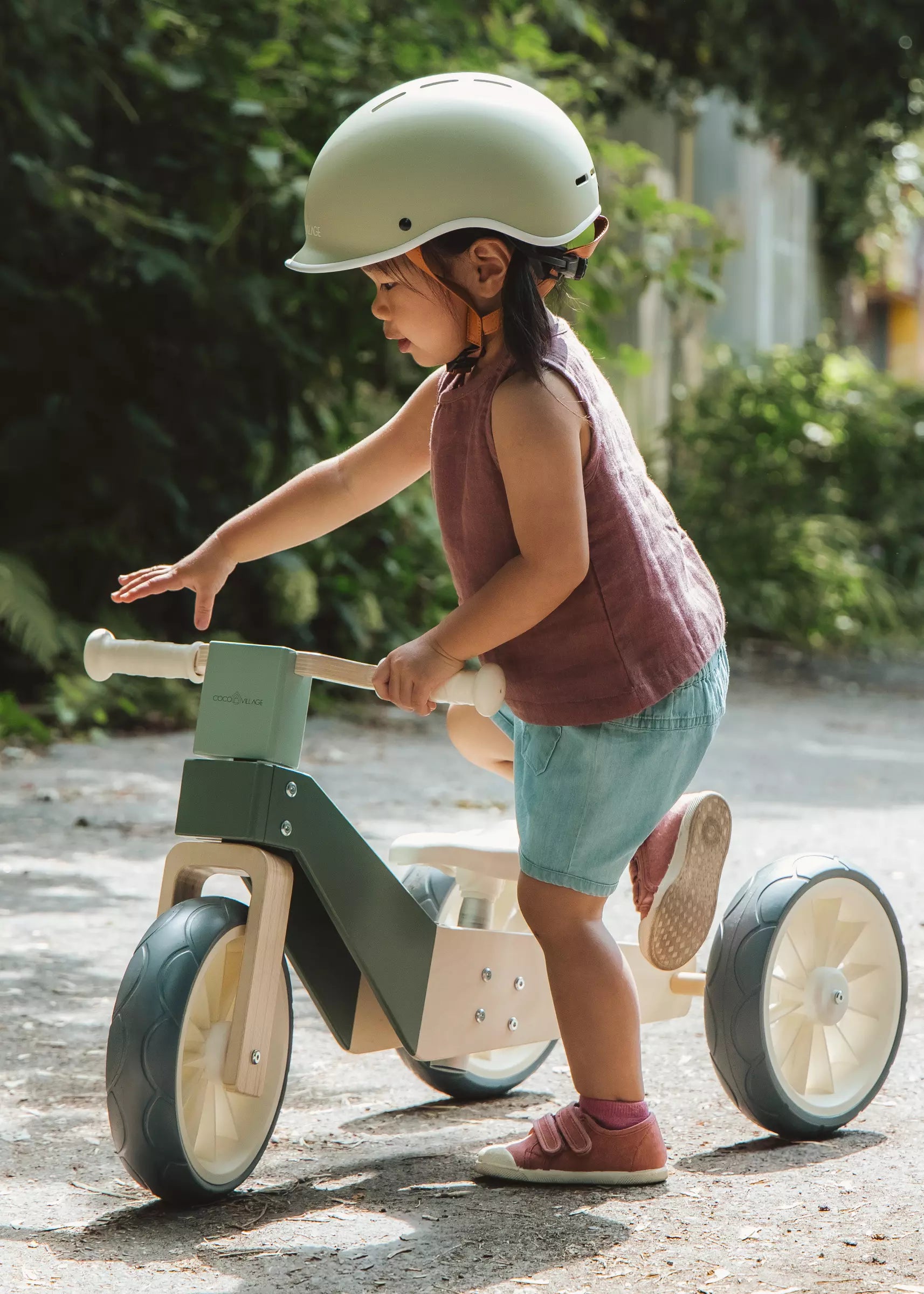 Image of Wooden Balance Bike 3-in-1 - Seafoam