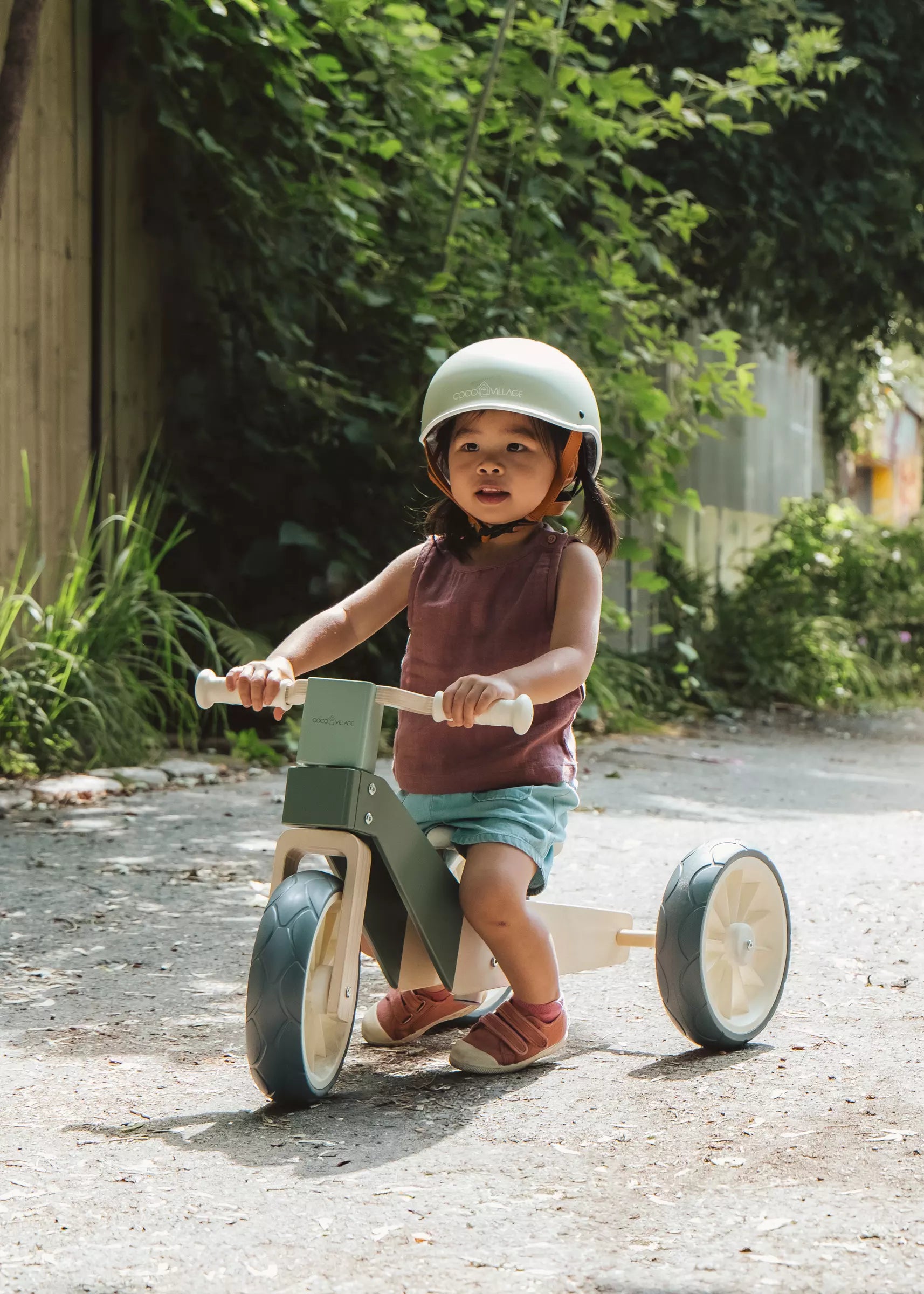 Image of Wooden Balance Bike 3-in-1 - Seafoam